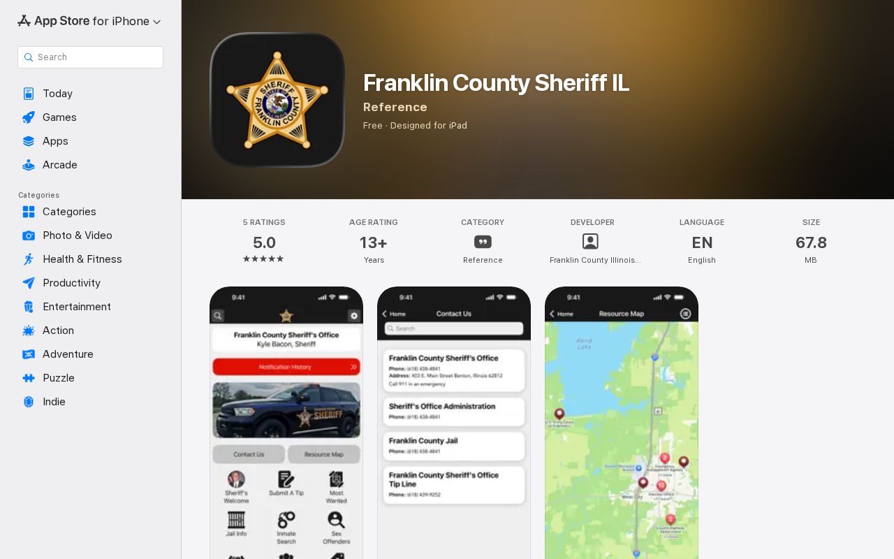Official Franklin County Illinois Sheriff app listing
