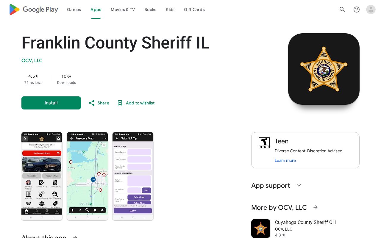 Official Franklin County Illinois Sheriff Android app listing